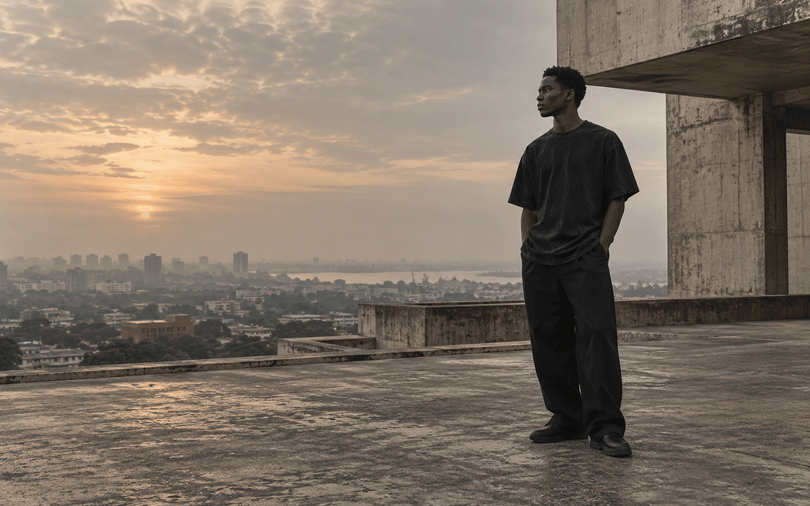 A distant view across Accra from the Drop 001 campaign study